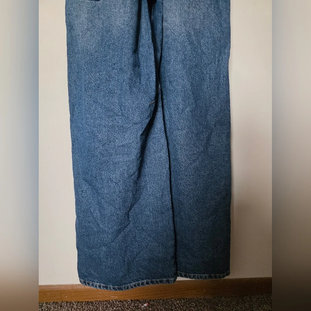 FREE PEOPLE EDISON WIDE LEG COVERALL OVERALL BLUE JEANS SIZE XS‎ - Picture 11 of 11